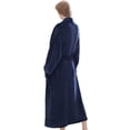 thumbnail image 5 of Women Men Winter Warm Bathrobe Soft Fleece Robe with Belt, 5 of 5