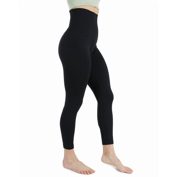 Homma Activewear Thick High Waist Tummy Compression Slimming Body Leggings Pant (Small, Black)