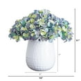 thumbnail image 4 of Nearly Natural Floral Hydrangea Artificial Arrangement with Metal Vase - 11" - Blue, 4 of 5
