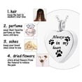 thumbnail image 4 of 2pcs , Cremation Jewelry for Ashes Always in my heart Stainless Steel Heart Pet Paw Keepsake Pendant Memorial Urn Necklace, 4 of 4