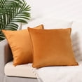 thumbnail image 2 of Unique Bargains 4 Pcs Velvet Solid Throw Pillow Covers Soft Cozy Pillowcases Home Decor Orange/Green 16" x 16", 2 of 6