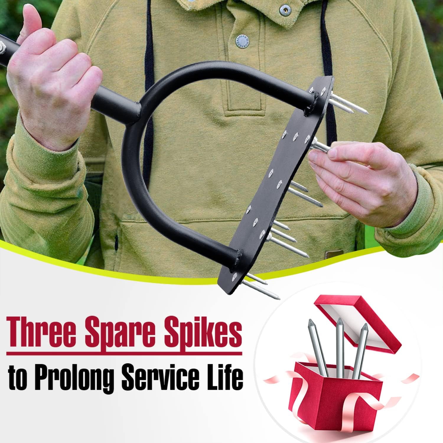 Spike Lawn Air Aerator - Grass Aerator Lawn Tool with Spare Spikes