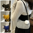 thumbnail image 2 of Felt Underarm Bag Winter Indentation Fashion Shoulder Solid-color Square Ba, 2 of 8