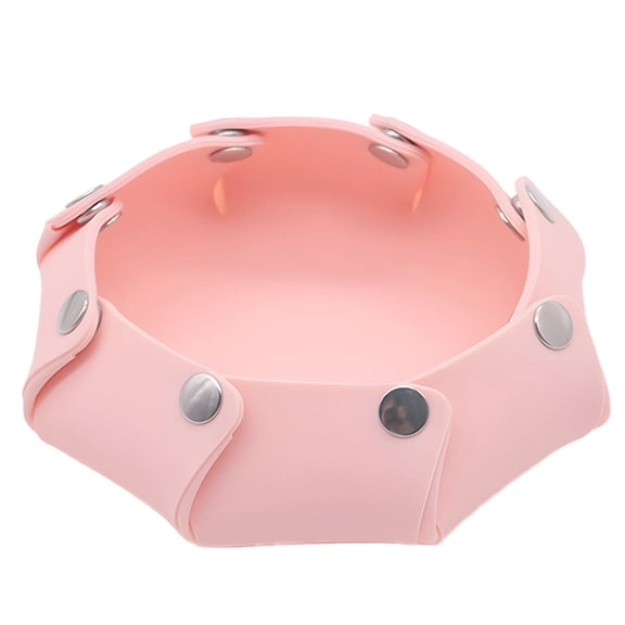 Collapsible Pet Bowl, Portable & Silicone, Dual-Use Pet Food and Water Bowl with Snap Fasteners for Small to Medium Dogs, Ultra-Slim Foldable Design for Outdoor Travel Hiking