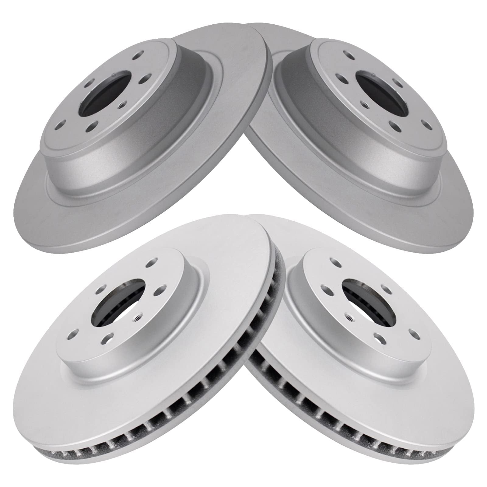 TRQ Front and Rear Brake Rotors Set Premium G-Coated Fits Select 2013-2020 Ford Fusion 2013-2016 Lincoln MKZ