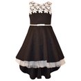 thumbnail image 2 of Bonnie Jean Robe d'Automne en Jacquard Tricoté Rose pour Filles, Noir/blanc, 12, 2 of 3