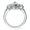 thumbnail image 4 of BERRICLE Sterling Silver Halo Wedding Engagement Rings Marquise Cut Cubic Zirconia CZ Flower Split Shank Ring for Women, Rhodium Plated Size 8, 4 of 13
