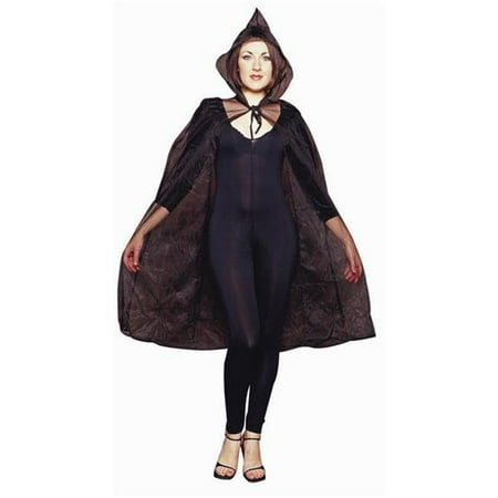 45 Inch Black Satin Cape - 45-Inch Sheer Cape - Black