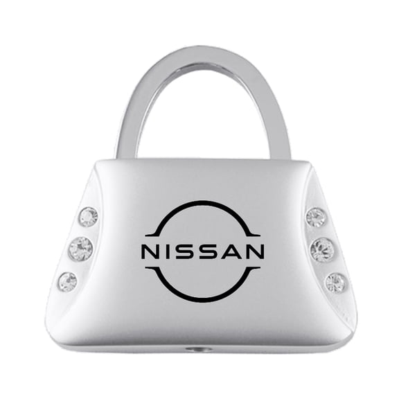 Nissan Jeweled Purse Shape Key Ring (Silver)