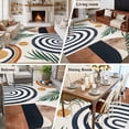 thumbnail image 6 of Abstract Boho Large Area Rugs for Bedroom Living Room, Non Slip Carpet Bedside Rug, Bohemian Palm Leaf Geometric Leaf Circle Rectangular Floor Cover Kitchen Accent Rug 5'x7' for Dining Room/Office, 6 of 9