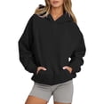 thumbnail image 2 of Hoodies for Women 2025 Long Sleeve Drop Shoulder Plain Essentials Hoodie with Pockets Hooded Sweatshirt Women Pullover, 2 of 6