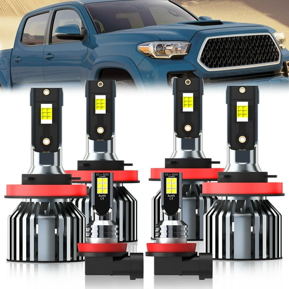 QIPEIZSP fit for Toyota Tacoma 2016-2022 Led Headlights & Fog Lights Bulbs H11 Bulbs 6 Pcs