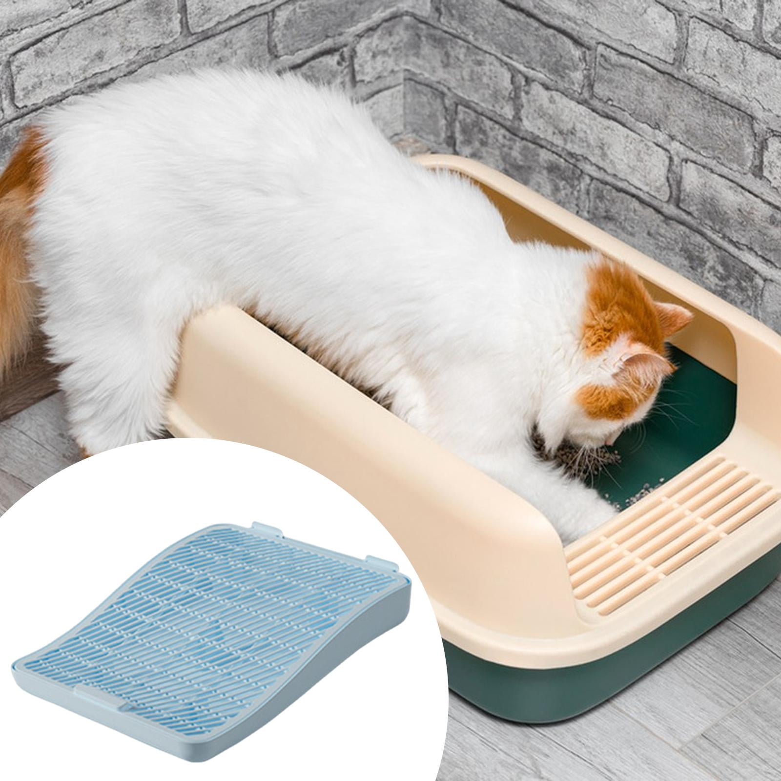 Bvdfgk Anti Slip Cat Litter Mat PP Trapping Pad Double Layer for Cat Litter Box Cabinet Blue