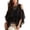Black #25, variant on Chiffon Cold Shoulder Tops for Women Layered Ruffle Flowy 3/4 Sleeve Tees Casual Summer lightweight Comfy Blouses