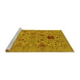 thumbnail image 2 of Ahgly Company Machine Washable Indoor Round Oriental Yellow Industrial Area Rugs, 8' Round, 2 of 4