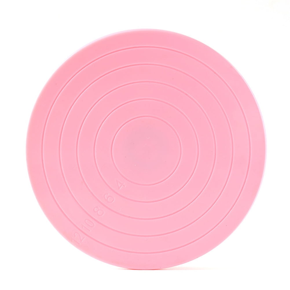 5.5 Inch Rotating Cake Turntable Revolving Cake Decorating Stand Platform Cake  Decorating Tool (Pink) 