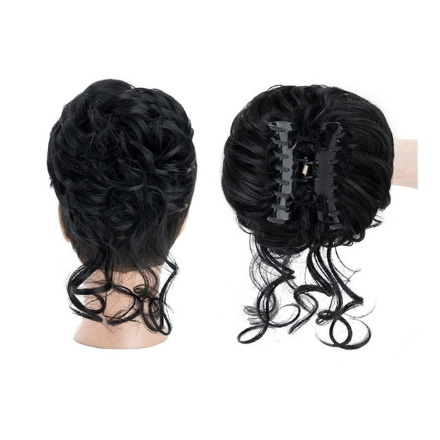 Chignon en Désordre Pièce de Cheveux Pince à Griffes Bouclée Ondulée Synthétique Décoiffée Extensions de Cheveux pour Femmes