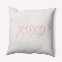 20"x20" Simply Daisy Modern XOXO Poly Indoor/Outdoor Pillow, Pink Qty 1