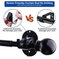thumbnail image 6 of Curtain Rods No Drilling for Windows Set 30 to 112 Inch, 3/4 Inch Diameter Renter Friendly Drapery Rod with Adhesive Brackets Without Drilling, Adjustable Telescoping Design From 30 to 124 Inches, 6 of 13