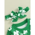 thumbnail image 6 of Arvbitana Toddler Baby Girls Pants Set Clover Print Long Sleeve Sweatshirt + Long Pants + Shamrock Headband 3Pcs Outfits Infant Casual Holiday Clothes 3 Months-3 Years, 6 of 9