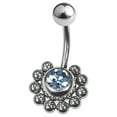 thumbnail image 4 of Anneau de Nombril Fleur Chirurgicale en Acier avec CZ Design, 4 of 8