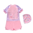 thumbnail image 4 of WAYUTE Swimsuit for Girls Short Sleeve Cartoon Printed Sun Protection Rash Guard with Swim Cap for Toddler Kids Summer Beach, 4 of 5