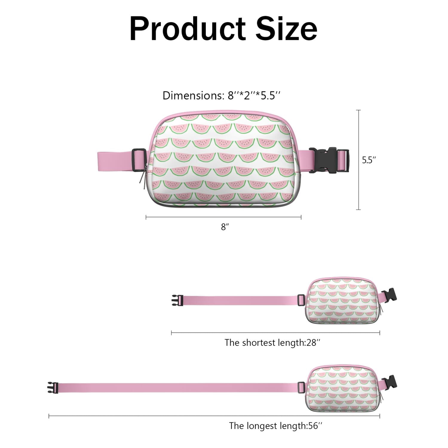 Cute Watermelon Pattern Waist Bag – Summer Fruit Fanny Pack with Aesthetic Tropical Design