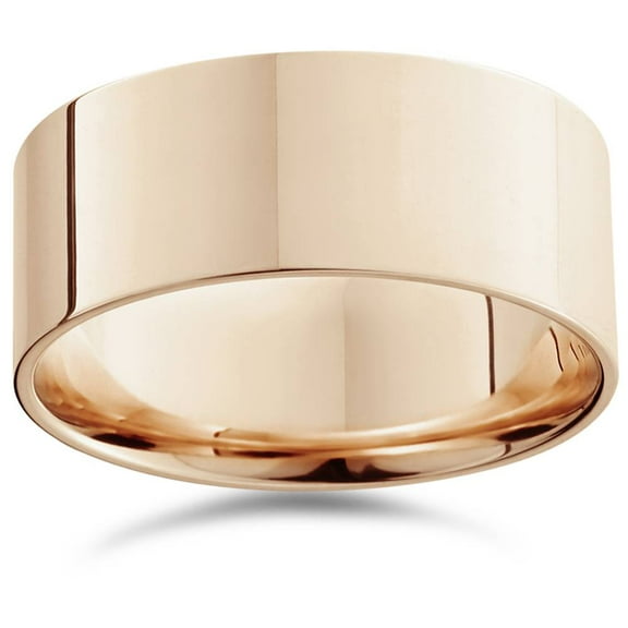 Pompeii 9mm Flat High Polished Wedding Band 14K Rose Gold (,)