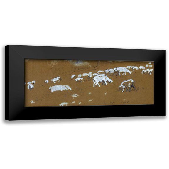 Homer, Winslow 14x8 Black Modern Framed Museum Art Print Titled - Sheep