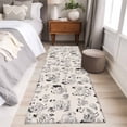 thumbnail image 3 of Beige Farm Chicken Runner Rugs 2x6 ft Country Farmhouse Black White Rooster Chick Eggs Washable Hallway Rugs Non-Slip Floor Mats Absorbent Carpet Bedside Runners for Bedroom Kitchen Bathroom Laundry, 3 of 9