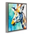 thumbnail image 3 of Stupell Industries Contemporary Giraffe with Blue Splash Gray Floating Frame Canvas Art, 18 x 18, by Walker Noble, 3 of 8