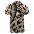 thumbnail image 5 of Polynesian Samoan Tattoo Black Tan Design Men Zipper T-shirt Summer Casual Short Sleeve T-shirt Top, 5 of 7