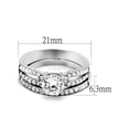 thumbnail image 4 of His and Her 3pc Stainless Steel 1.25 Ct Cz Bridal Ring Set and Men Beveled Edge Band Women's Size 07 Men's 08mm Size 13, 4 of 6