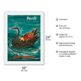 thumbnail image 2 of Perth Australia - Air India Mascot Maharajah - Black Swan - Vintage Airline Travel Poster by J.B. Cowasji c.1960s - Japanese Unryu Rice Paper Art Print (Unframed) 18 x 24 in, 2 of 4