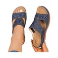 thumbnail image 2 of Willtoo Womens Wedge Orthopedic Sandals Leather Dressy Sandal Non-Slip Comfortable Walking Casual Slip on Summer Beach Shoes, 2 of 7