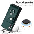thumbnail image 3 of Wallet Case Compatible for Samsung Galaxy A13 5G with Card Holder, Rotation Finger Ring Kickstand Card Slots Case, Classic PU Leather Shockproof Magnetic Button Cover for Galaxy A13 5G, Green, 3 of 6