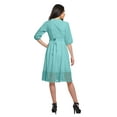 thumbnail image 3 of Moomaya Robe Midi Unie pour Femmes, Kurta de Soirée Décontractée avec Dentelle, Tenue d'Été, 3 of 6
