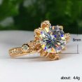 thumbnail image 2 of K-KED Round Cubic Zircon Women Wedding Delicate Jewelry Gold plated Ring Sz 6-10-6, 2 of 6