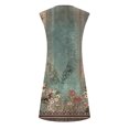 thumbnail image 4 of Mefallenssiah Robes d'Été pour Femmes Imprimé Sans Manches Col Rond Robe à Boutons, 4 of 5