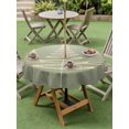 thumbnail image 3 of Outdoor Tablecloth with Umbrella Hole and Zipper, Chritsmas Tree Lights Round Table Cloth 60 Inch Waterproof Tablecloth, Sage Green Xmas New Year Holiday Picnic Table Cover for Patio Camping, 3 of 7