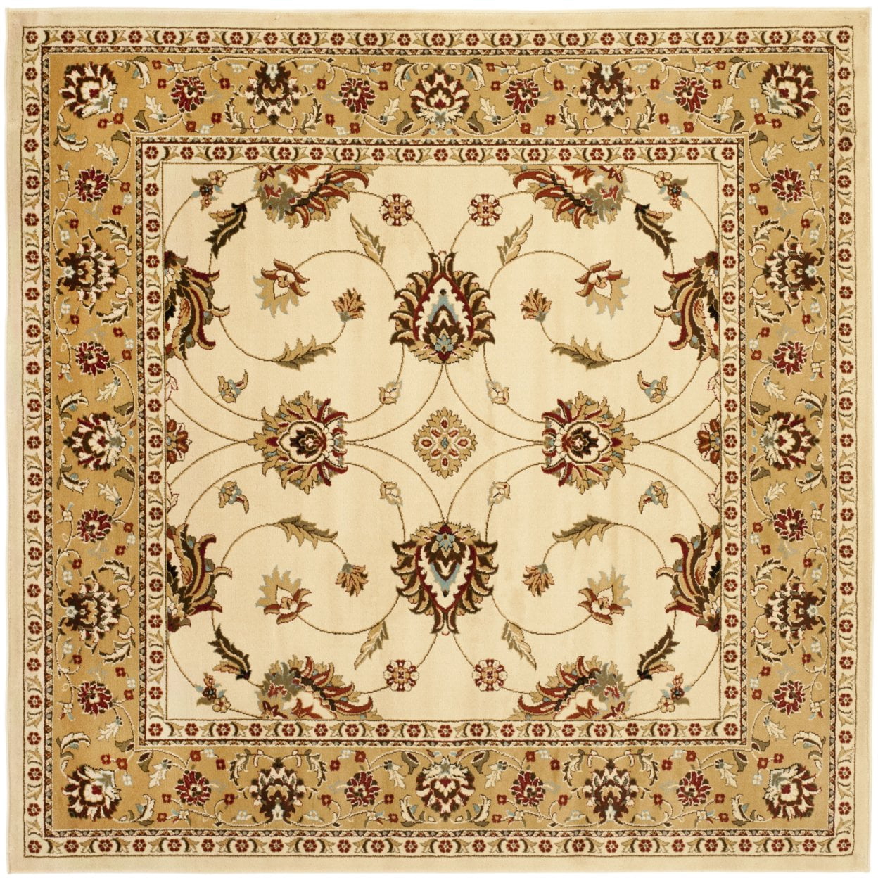 SAFAVIEH Lyndhurst Miah Floral Border Area Rug, Ivory/Beige, 3'3" x 5'3"
