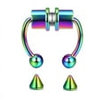 thumbnail image 2 of Nose Ring Reusable Alloy Fake Magnetic False Nose Ring Horseshoes Non Piercing Hoop Jewelry For Party Bar, 2 of 2