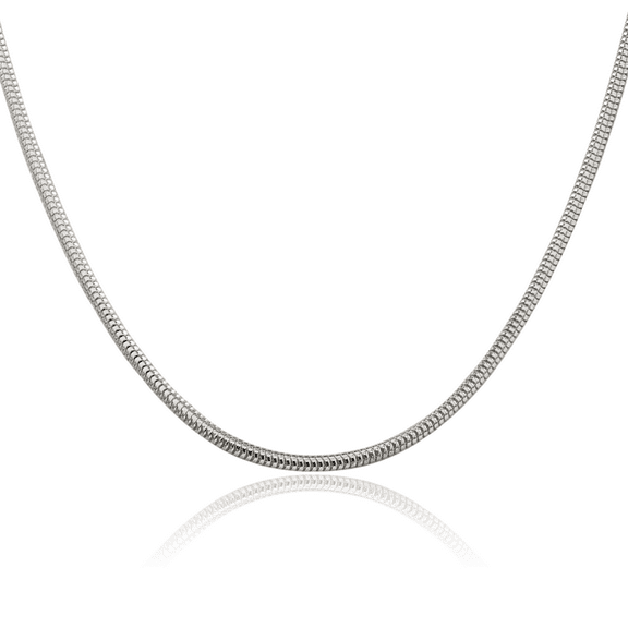 925 Sterling Silver 2.5mm Round Cubetto Omega Snake Chain Herringbone Necklace