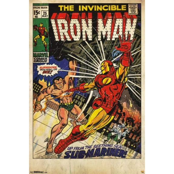 Marvel Iron Man - The Invincible Comic Book Cover Poster Print (24 x 36)