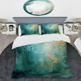 thumbnail image 2 of Designart "Blue Oasis III" Abstract Landscape Bedding Covert Set - Abstract Landscapes Teal Landscapes Bed Set With 2 Shams, 2 of 6