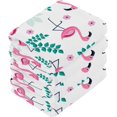 thumbnail image 4 of SKYSONIC Flamingo Washcloths Set of 4, Highly Absorbent Soft Cotton Fingertip Towels for Bathroom, Kitchen, Gym, Spa, Home Decor 12 x 12 Inch, 4 of 7