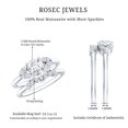 thumbnail image 5 of Rosec Jewels Certified Moissanite Wedding Ring Set of 2 - D-VS1 Quality 1 Carat Engagement Ring with Wedding Band, 14K White Gold, US 8.00, 5 of 8