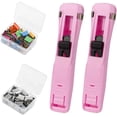 thumbnail image 1 of Agrafeuse Portable à Clips, Inclut 100 Clips Réutilisables, Distributeur de Palourdes en Papier à Main Grande Taille, Mini Agrafeuse à Pince pour Bureau Maison École Bureau (Rouge*2), 1 of 8