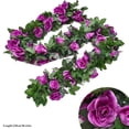 thumbnail image 2 of Artificial Rose Garland Hanging Simple Faux Rose Vine Floral Garland Decoration, 2 of 10