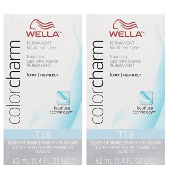 Lightest Ash blonde 2pk T18 Wella Color Hair Toner 1.4oz